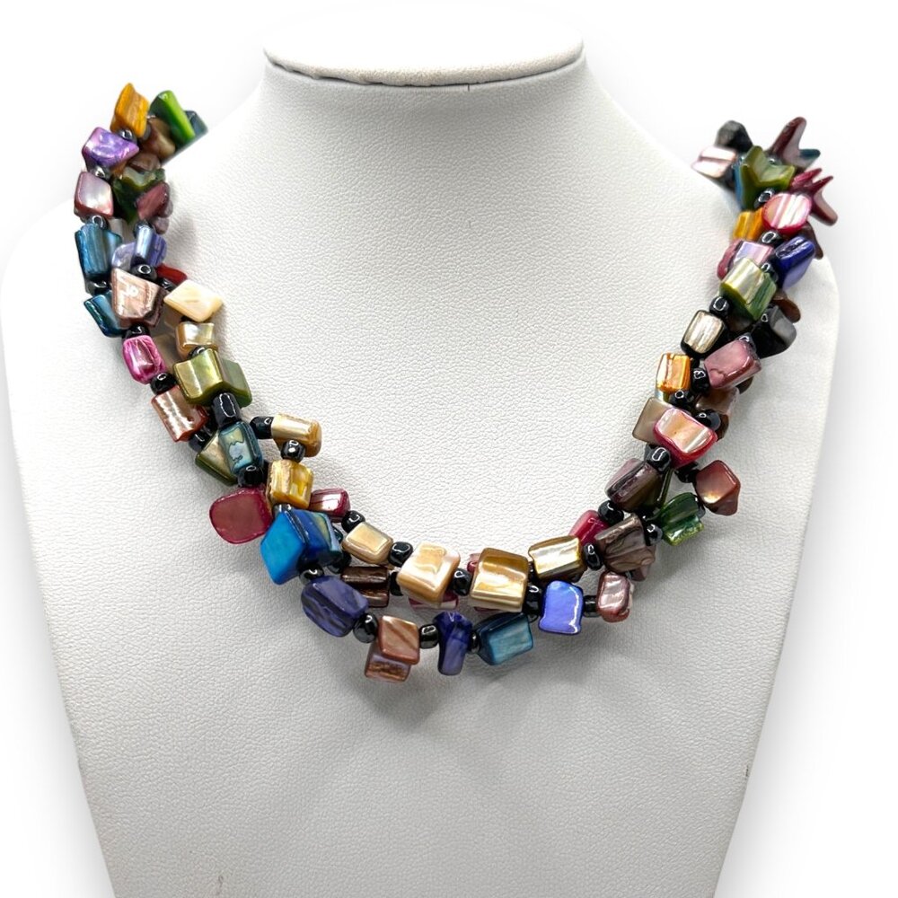 Premier Designs Paradise Found Multi-Color Beaded Necklace & Drop Earrings Set